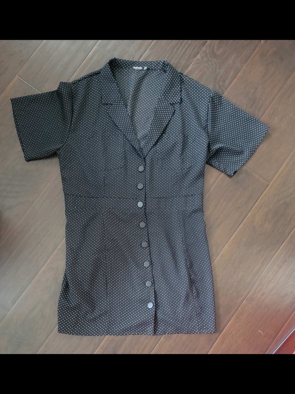 Nasty Gal 90s Fitted Button Polka Dot Dress
